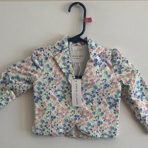Janie and Jack Kids Blazer - Floral Pink and Blue